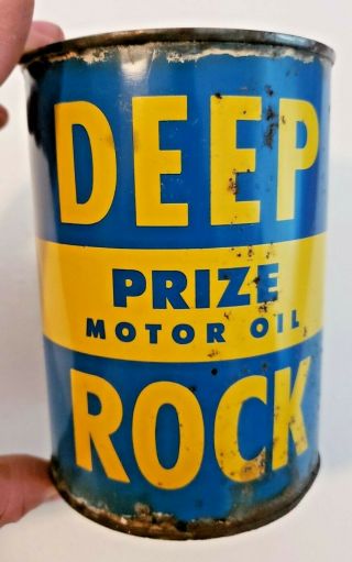 Vintage Deep Rock Prize Quart Oil Can