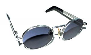 Vintage Jean Paul Gaultier " Steampunk " 56 - 8171 Silver Sunglasses