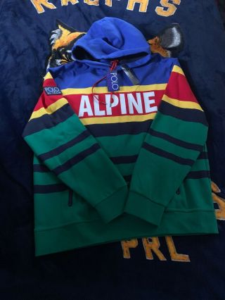 Nwt Ralph Lauren Polo Hi Tech Alpine Hoodie Sweatshirt Xl Color - Block Vtg Rare