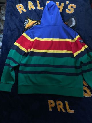 NWT Ralph Lauren Polo Hi Tech ALPINE Hoodie Sweatshirt XL Color - Block Vtg Rare 2
