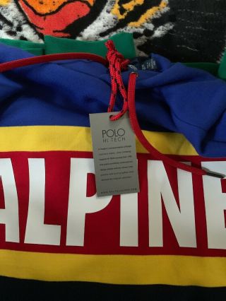 NWT Ralph Lauren Polo Hi Tech ALPINE Hoodie Sweatshirt XL Color - Block Vtg Rare 3