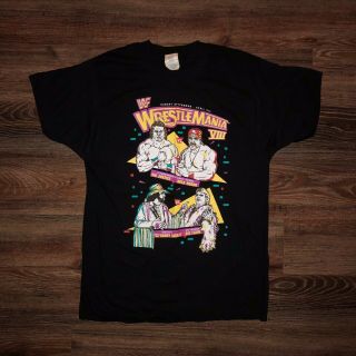 Vintage Wwf Wrestlmania Viii Ppv T Shirt Xl 1992 Hogan Flair Wwe Savage 8