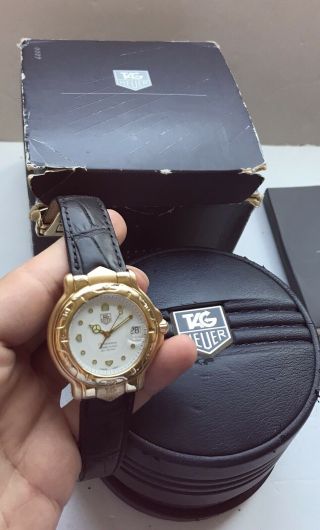 RARE SOLID 18K GOLD TAG HEUER WH514 39mm Mens Watch 18K Gold Deployant Buckle 3