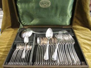 1900 Silverplate Dinner 37p Cutlery Set Christofle Japonais Japanese Pattern