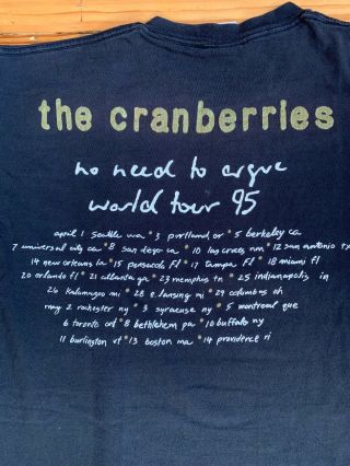 Vintage The Cranberries No Need To Argue 1995 Tour T - Shirt X - Large 6