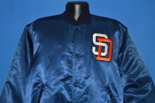 vintage 90s SAN DIEGO PADRES SATIN STARTER SNAP FRONT MLB BASEBALL JACKET XL 2