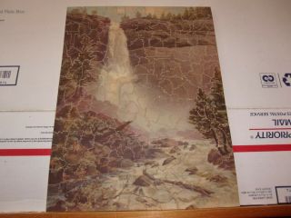 VINTAGE ANTQUE Pastime Wooden Puzzle (NEVADA FALLS) 224 pc 1931 3