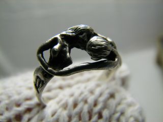 Naked man and woman CUSTOM MADE OLD VINTAGE STERLING SILVER RING 1086 2