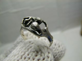 Naked man and woman CUSTOM MADE OLD VINTAGE STERLING SILVER RING 1086 4