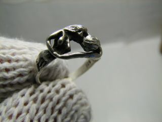 Naked man and woman CUSTOM MADE OLD VINTAGE STERLING SILVER RING 1086 5