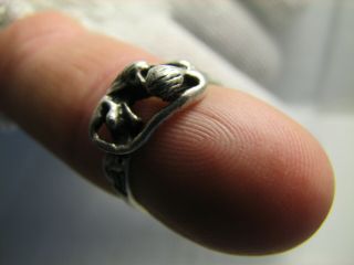 Naked man and woman CUSTOM MADE OLD VINTAGE STERLING SILVER RING 1086 6