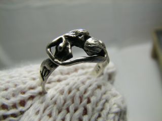 Naked man and woman CUSTOM MADE OLD VINTAGE STERLING SILVER RING 1086 7