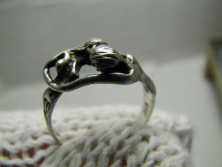 Naked man and woman CUSTOM MADE OLD VINTAGE STERLING SILVER RING 1086 8