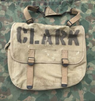 Wwii Us Army Musette Bag,  Named,  1941 Dated,