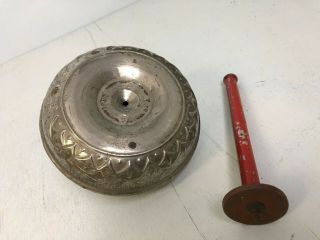 Vintage Antique Metal Toy Top With Spinner 5 "
