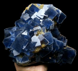 19.  9lb Rare Large Particles Blue Cube Fluorite Crystal Mineral Specimen/china