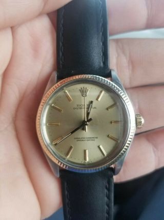 Vintage Rolex 14k Yellow Gold/stainless Steel Oyster Perpetual 1005