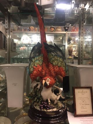 Rare Huge Giuseppe Armani Figurine Flaming Feathers Bird Limited Edition Signed