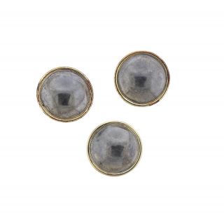 Buccellati 18k Yellow Gold Sterling Silver Button Set