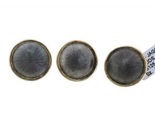Buccellati 18k Gold Sterling Silver Button Set Of 3
