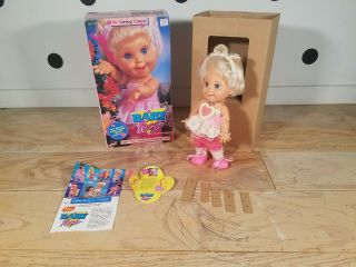 Vtg Galoob Baby Face Doll So Caring Karen W/ Box,  Papers & Charm Necklace /3