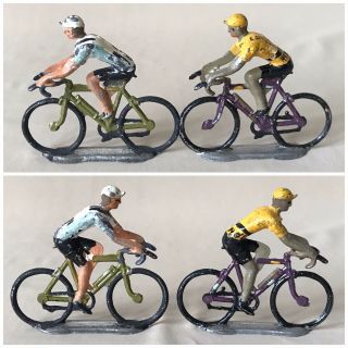 Vintage Lead Figures - Bicyclists - Tour De France? 2 - 1/4 " L,  Unmarked