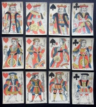 C.  1785 Old Parisian Playing Cards J.  Minot Pre - Revolution France 52/52 Very Rare