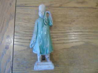 Small Chinese Ming Dynasty Green Glazed Terracotta Figure