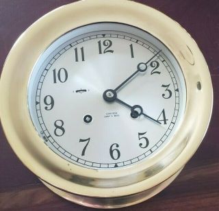Chelsea Ships Bell Clock 6 Inch Silvered Dial Serial Number 850467