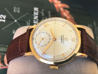 Vintage 1946 Omega Solid 18K Gold 30T2RG Chronometer men ' s watch 7