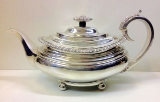 George Iv Solid Silver Large Teapot 22.  7oz.  Richard Pearce London 1826.