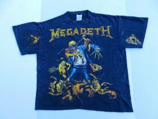 Vintage Megadeath Xl T Shirt 1991 Concert 90 