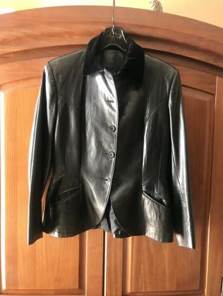 Vintage Ralph Lauren Leather Black Jacket Blazer 2