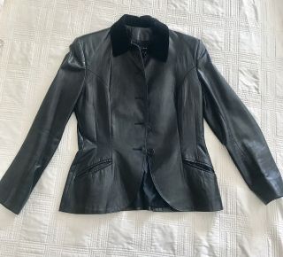 Vintage Ralph Lauren Leather Black Jacket Blazer 3