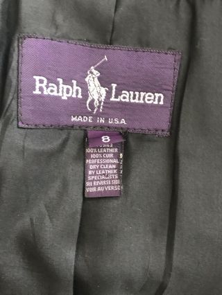 Vintage Ralph Lauren Leather Black Jacket Blazer 5