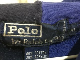 Vintage Polo RALPH LAUREN 1992 STADIUM Plates Sweatshirt HOODIE XL 12