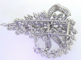 Van Clief vintage 1950s heavy Platinum exquisite 28CTW VS diamond cluster brooch 4