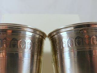 Antique PAIR French Sterling Silver Wine Julep Cup Tumbler Timbal Guilloche 1870 5