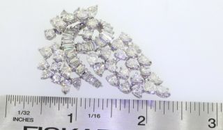Vintage 1950s heavy Platinum 11CT VS/G diamond cluster hinged multi - link brooch 3