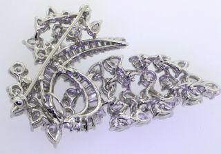Vintage 1950s heavy Platinum 11CT VS/G diamond cluster hinged multi - link brooch 4