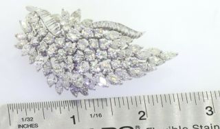 Van Clief vintage 1950s heavy Platinum 21.  0CTW VS - SI diamond cluster brooch 3