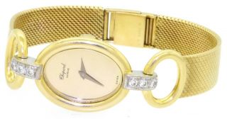 Chopard rare vintage heavy 18K gold.  37CT VS1/F diamond mechanical ladies watch 2