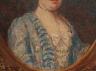 Antique MARY LOW FAIRCHILD French Portrait Oil Painting,  Madame De Valcourt NR 5