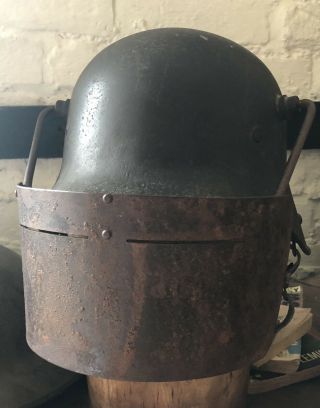Ultra Rare Ww1 Imperial German Army Face Mask For Helmet.  Krupp