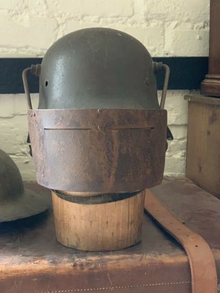 ULTRA RARE WW1 IMPERIAL GERMAN ARMY FACE MASK FOR HELMET.  KRUPP 3