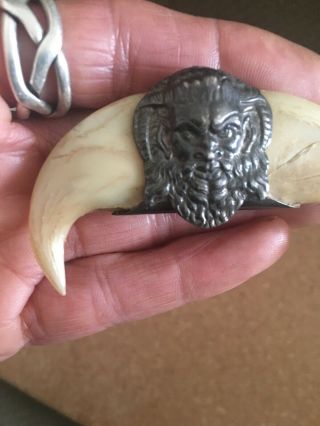 Victorian Silver Double Tiger Claw Brooch 5