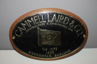 Cammell Laird & Co (shipbuilders & Engineers) Birenhead England Brass 1959