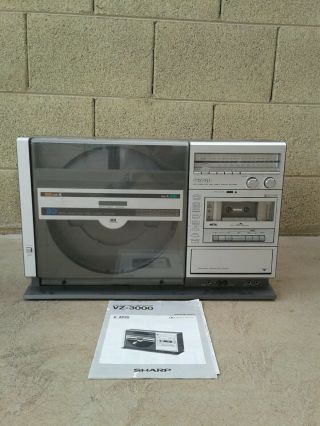 Vintage Sharp Vz 3000 Dual Play Disc Compo System Ghetto Blaster Boombox Rare