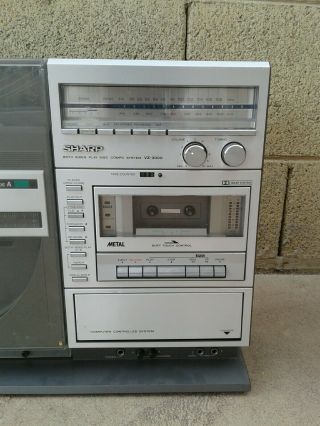 Vintage sharp VZ 3000 dual play disc compo system ghetto blaster boombox rare 5