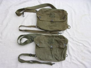 Ww2 Gi M6 Lightweight Gas Mask Bags With All Straps - - 2 Each